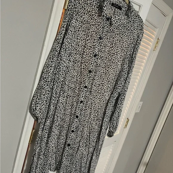 Leopard Print Button-Down Dress - Picture 3 of 4